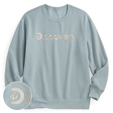 Discovery刷毛電繡圓領衫-01-男