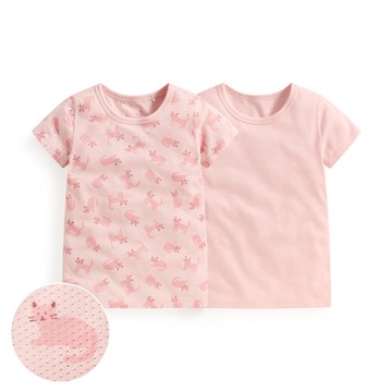 純棉網眼印花T恤(2入)-童