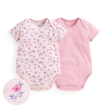 純棉網眼印花包臀衣(2入)-Baby