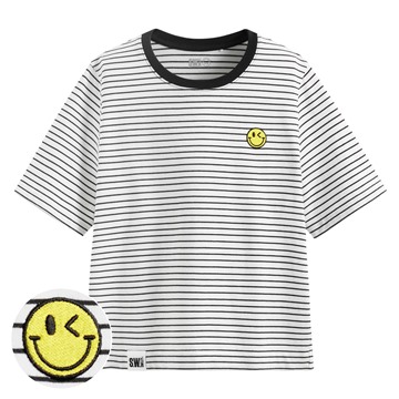 S.W.SMILEY®純棉寬版電繡T恤-女