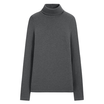 heatup無側縫羅紋高領長袖上衣-女