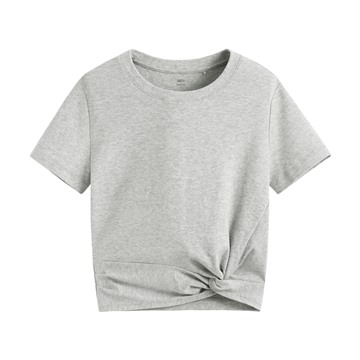 純棉扭結短版T恤-女