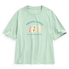 衣服舒適合身不會太貼 152/63
三明治的圖案真的好好看，好喜歡
夏天看起來很清心宜人