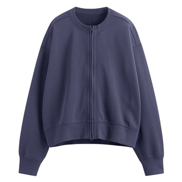 毛圈寬鬆短版開襟外套-女