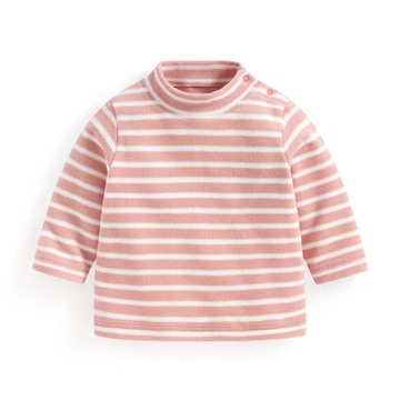 Fleece條紋立領上衣-Baby