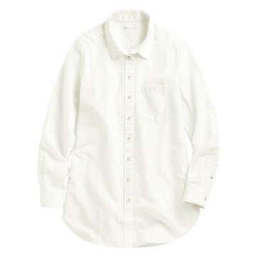 棉麻長版襯衫-女