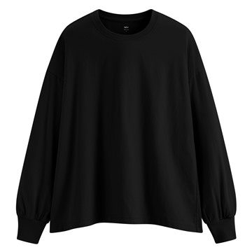 棉質寬鬆泡泡袖上衣-女