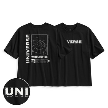 文字寬版印花T恤-06-男