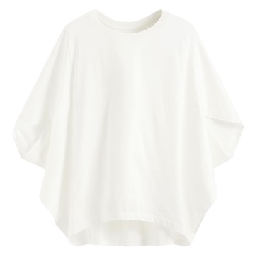 絲光棉五分袖寬版上衣-女