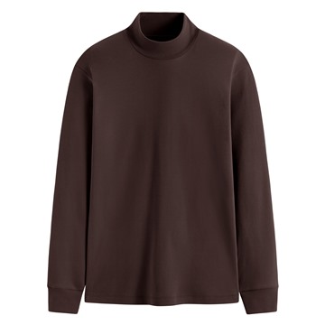 磨毛柔棉立領長袖T恤-男