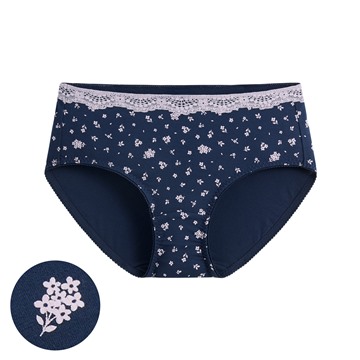 莫代爾蕾絲碎花中腰內褲-女