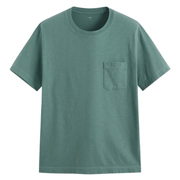 竹節棉口袋圓領T恤-男