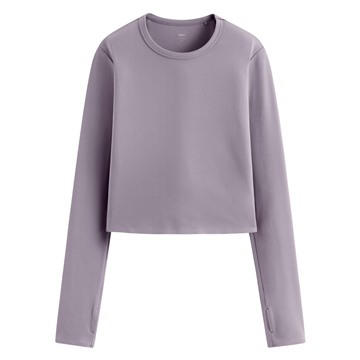 吸排彈力短版長袖T恤-女