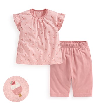 純棉雪糕印花荷葉袖家居套裝-Baby