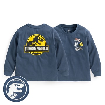 Jurassic World寬版長袖印花T恤-02-童