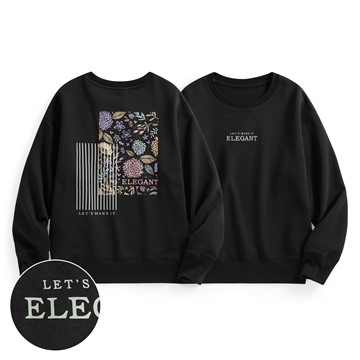 花卉刷毛印花圓領衫-02-女