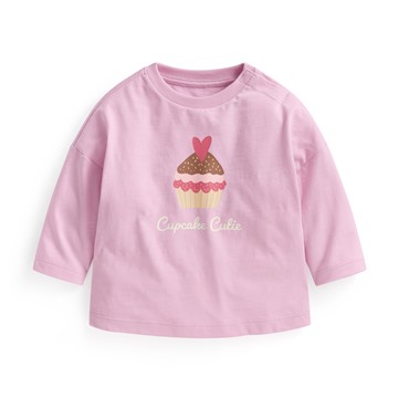 竹節棉寬鬆印花T恤-02-Baby