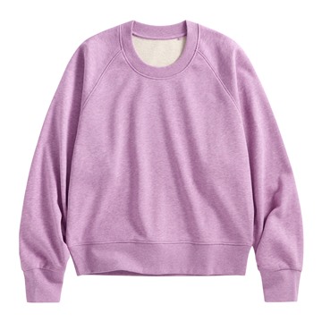 毛圈寬版休閒圓領衫-女