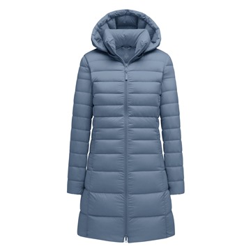 極輕羽絨連帽大衣-女