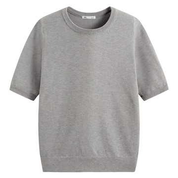 圓領五分袖針織衫-女