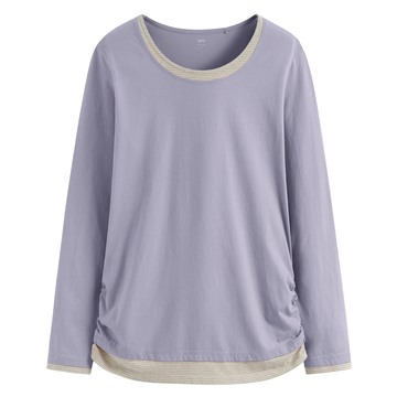 純棉配色長袖T恤-女