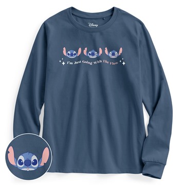 迪士尼系列長袖印花T恤-08-女