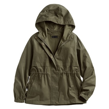 水洗連帽抽繩外套-女