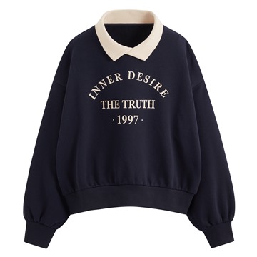 刷毛印花寬版上衣-女