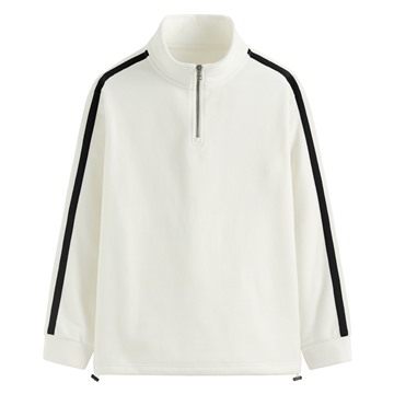 Fleece側邊線條半開襟寬版上衣-男