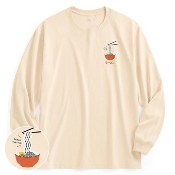 食物長袖印花T恤-男