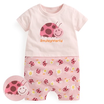 SmileyWorld®純棉假兩件印花連身衣-Baby