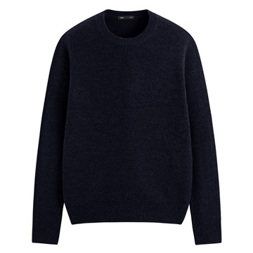 粗針混紡圓領毛衣-男