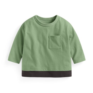 純棉口袋拼接上衣-Baby