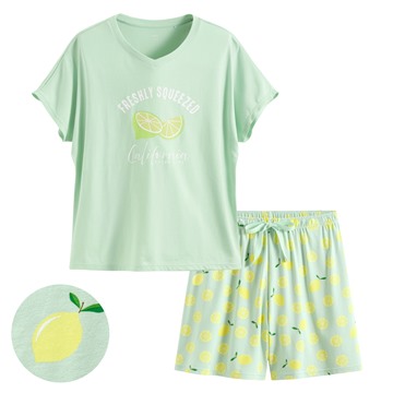 莫代爾V領青檸家居套裝-女