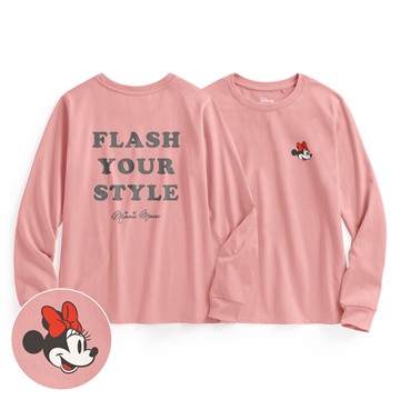 迪士尼系列長袖印花T恤-01-女