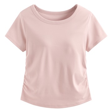 Bra輕柔抽皺短袖上衣-女