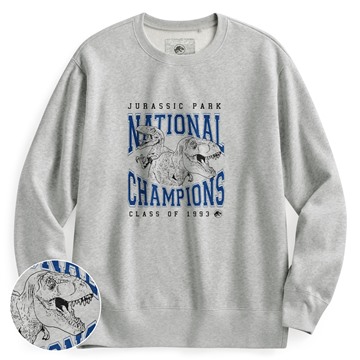 Jurassic World刷毛印花圓領衫-06-男