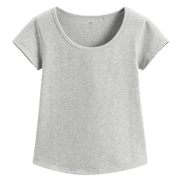 彈力大圓領短版T恤-女