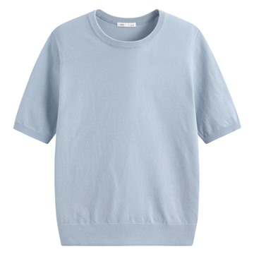 圓領五分袖針織衫-女