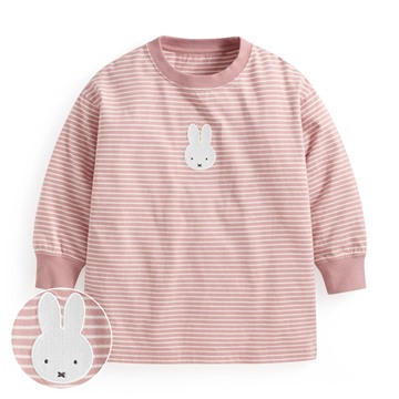 Miffy and Friends純棉條紋電繡上衣-童