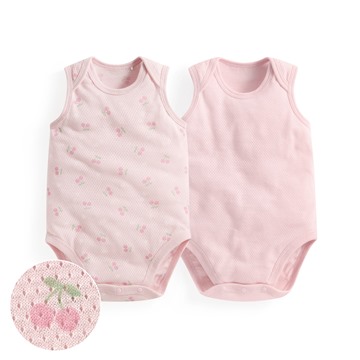 純棉網眼無袖包臀衣(2入)-Baby