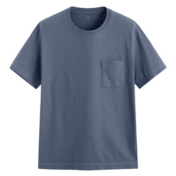 竹節棉口袋圓領T恤-男