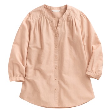 棉麻七分袖襯衫-女