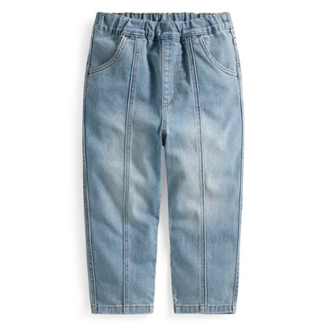 牛仔剪接錐形褲-童