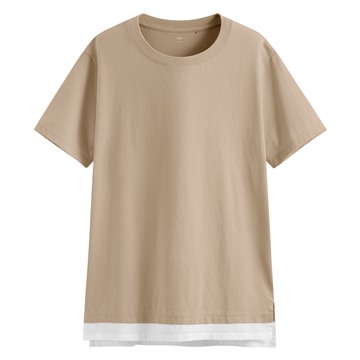 純棉寬版假兩件T恤-女