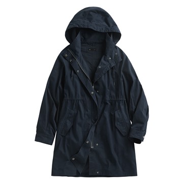 水洗寬鬆長版連帽外套-女