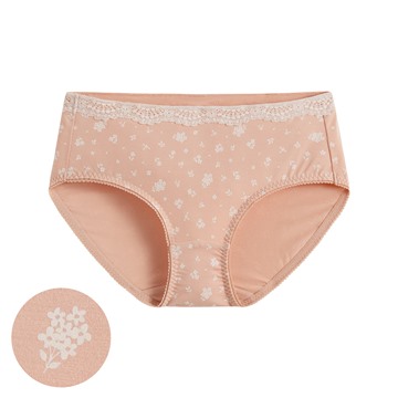 莫代爾蕾絲碎花中腰內褲-女