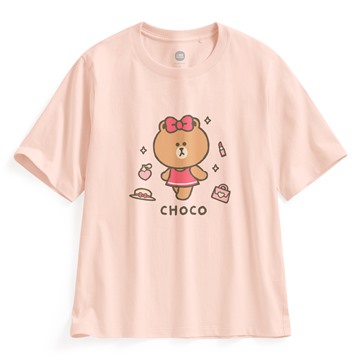 LINE FRIENDS寬版印花T恤-03-女