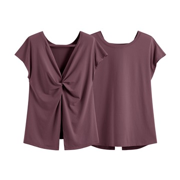 運動美背扭結連袖上衣-女