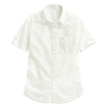 棉麻短袖襯衫-男